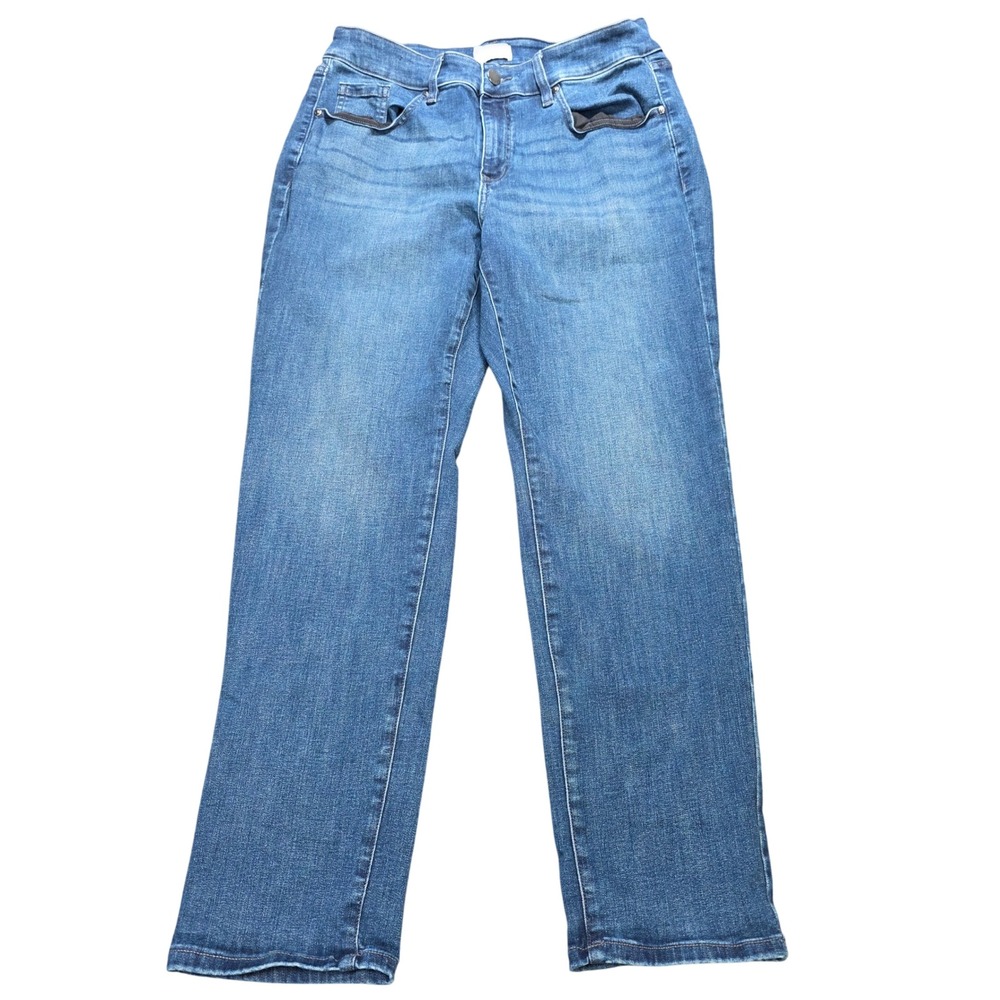 Lane Bryant Curvy Fit Straight Leg Jeans Women's 16 Blue High Rise Medium Wash